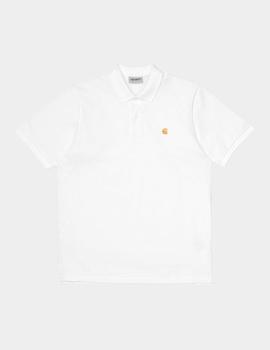 Polo CARHARTT WIP CHASE PIQUE - White / Gold