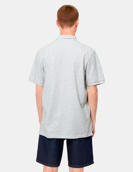 Polo CARHARTT WIP CHASE PIQUE - Ash Heather / Gold