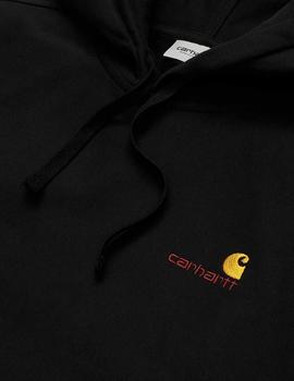 Sudadera Capucha AMERICAN SCRIPT - Black