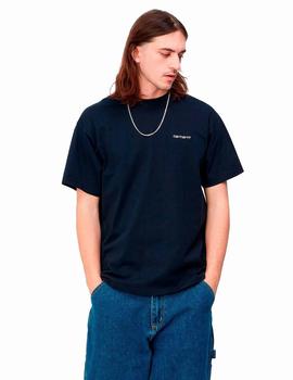 Camiseta CARHARTT WIP SCRIPT EMBROIDERY - Atom Blue / White