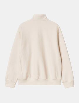 Sudadera HALF ZIP AMERICAN SCRIPT - Natural