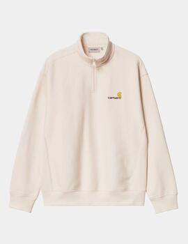 Sudadera HALF ZIP AMERICAN SCRIPT - Natural