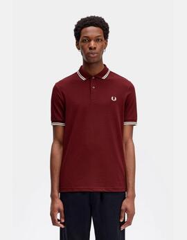 Polo FRED PERRY M3600 - Oxblood/Ecru/Ecru