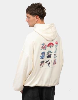 Sudadera Capucha KAOTIKO WASHED BONSAI - Ivory