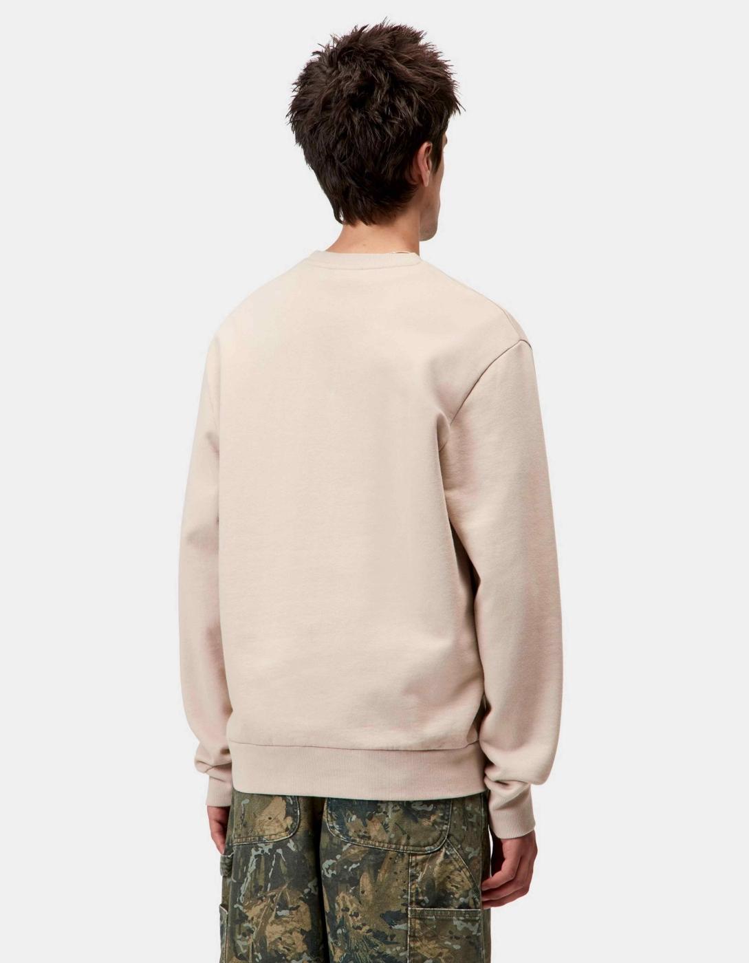 Sudadera Crew CARHARTT WIP SCRIPT EMBROIDERY - Fleur de Sel