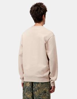 Sudadera Crew CARHARTT WIP SCRIPT EMBROIDERY - Fleur de Sel