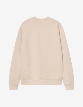 Sudadera Crew CARHARTT WIP SCRIPT EMBROIDERY - Fleur de Sel