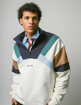 Sudadera KAOITKO Crew ALECK - Ivory/Navy