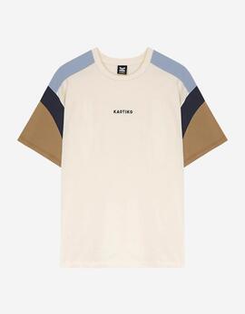 Camiseta KAOTIKO OTTAWA - Ivory/Camel/Sky/Navy