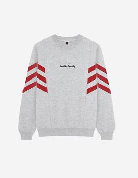 Sudadera Crew KAOTIKO CHAD SOCIETY - Grey/Ruby
