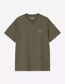 Camiseta CARHARTT WIP SCRIPT EMBROIDERY - Leaf / White