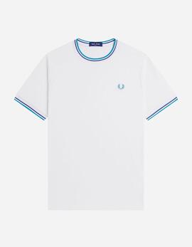 Camiseta FRED PERRY M1588 - Light Ice/Ace Blue/Navy
