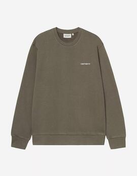 Sudadera Crew CARHARTT WIP SCRIPT EMBROIDERY - Leaf / White