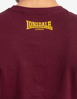 Camiseta LONSDALE GRUTING - Oxblood/Yellow